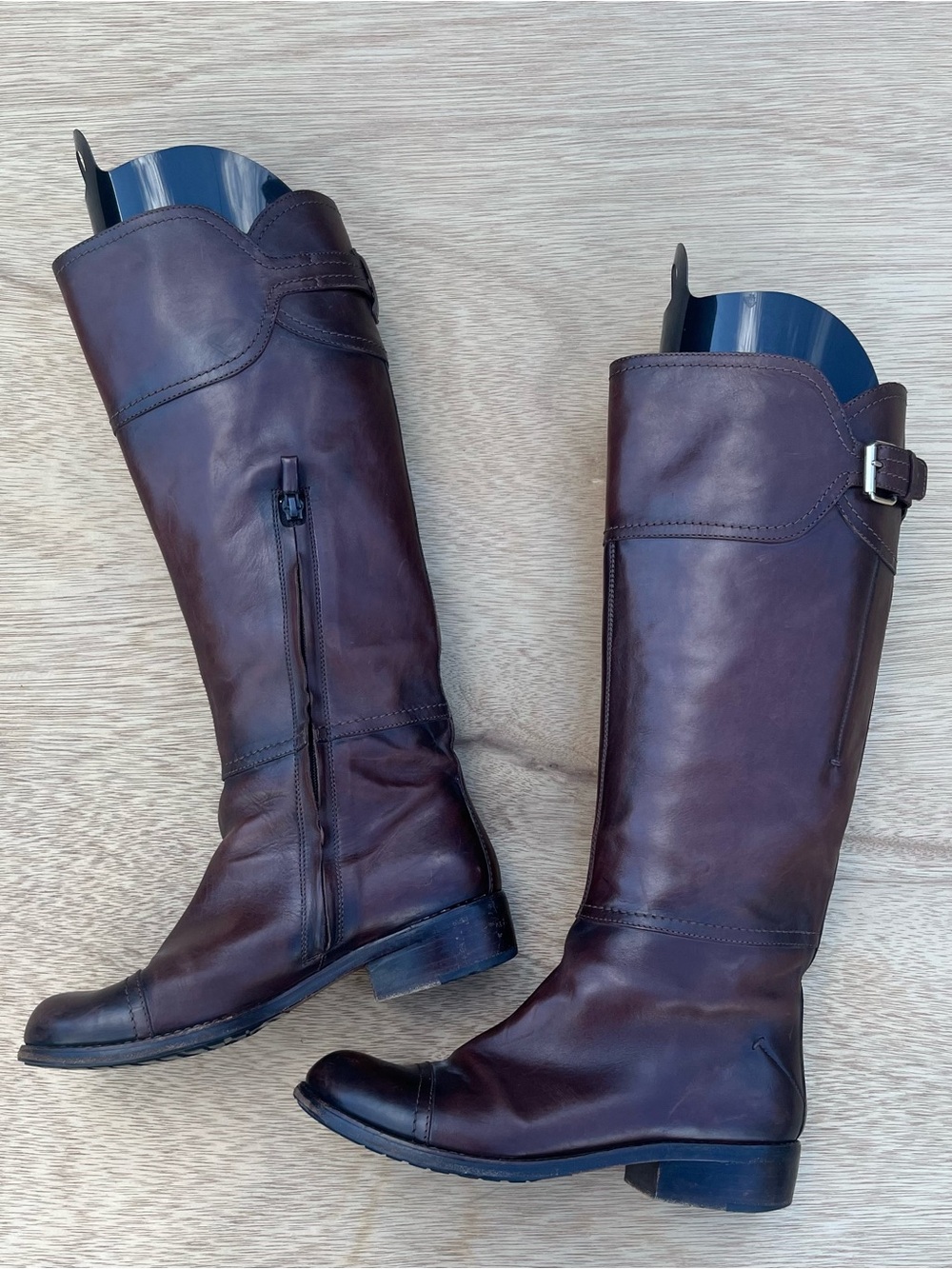 Costume National Boots Equestrian Riding Brown Leather Italy